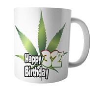 AK Giftshop 32nd Birthday Gift - Tea/Coffee Mug - Cannabis Marijuana Rasta Weed Leaf Themed