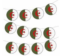 AK Giftshop Algerian Algeria Flag Bunting Party Decorations Flags - 12pcs / 2.5m Ribbon