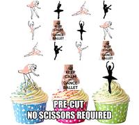 AK Giftshop Ballet Dancers Party Pack, Cake Decorations - 36 Edible Stand-up Cupcake Toppers