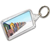 AK Giftshop Beach Huts Keyring Photo Keychain