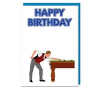 AK Giftshop Birthday Card - Snooker Themed - Dad - Husband - Brother - Son - Grandad - Boyfriend