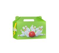 AK Giftshop Bowling Party Boxes, Carry Lunch Food Treats Favour, Set of 12, Assorted Colours (Green)