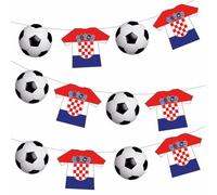 AK Giftshop Croatia Football Bunting Party Decorations Euro World Cup - 12pcs / 2.5m Ribbon
