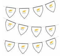 AK Giftshop Cyprus Pennant Flag Bunting Birthday Wedding Events Decorations - 12pcs / 2.5m Ribbon