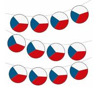 AK Giftshop Czech Republic Flag Bunting Party Decorations Flags - 12pcs / 2.5m Ribbon