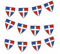 AK Giftshop Dominican Republic Pennant Flag Bunting Birthday Wedding Events Decorations - 12pcs / 2.5m Ribbon