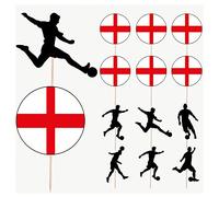 AK Giftshop England Football Silhouette Flag Mix Party Food & Cupcakes Picks Decorations Toppers World Cup Euro