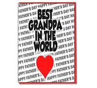 AK Giftshop Fathers Day Greeting Card - Best Grandpa In The World - Happy Father's Day