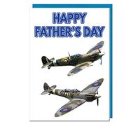 AK Giftshop Father's Day Spitfire Themed Card - Happy Father's Day