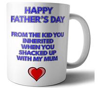 AK Giftshop Funny Father's Day Gift for A Step Dad - Tea Coffee Mug - from The Kid You Inherited When You Shacked Up with My Mum