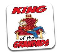 AK Giftshop Funny Grandad Gift For Fathers Day - Birthday - Christmas - King of The Grandads - Drinks Coaster - Beer Mat