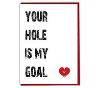 AK Giftshop Funny/Rude Card - Anniversary - Birthday - Valentine's Day - Your Hole Is My Goal