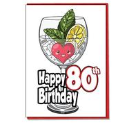 AK Giftshop Gin and Tonic - 80th Birthday Card - Ladies, Mens, Daughter, Son, Friend, Husband, Wife, Mum, Dad, Sister, Brother