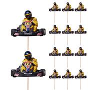 AK Giftshop Go Kart Karting Birthday Party Food Cupcakes Picks Decorations Toppers (Pack of 14)