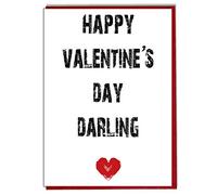 AK Giftshop Happy Valentine's Day Darling - Romantic Love Valentines Card