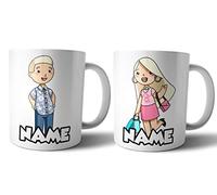 AK Giftshop His and Hers Personalised Mugs - Couples Gift Set - Glamour Couple - Valentine's Day - Anniversary - Wedding