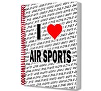 AK Giftshop I Love Air Sports A5 Notebook Writing Drawing Pad - Gift - Birthday - Christmas - Anniversary - Secret Santa - Coworker