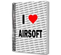 AK Giftshop I Love Airsoft A5 Notebook Writing Drawing Pad - Gift - Birthday - Christmas - Anniversary - Secret Santa - Coworker