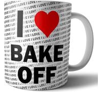 AK Giftshop I Love Bake Off Mug, 10oz Ceramic Tea Coffee Cup