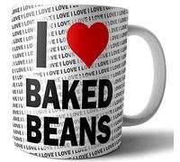 AK Giftshop I Love Baked Beans - Tea - Coffee - Mug - Cup - Birthday - Christmas - Gift