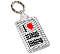 AK Giftshop I Love Bearded Dragons Keyring - Gift - Birthday - Christmas - Stocking Filler