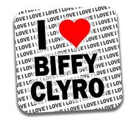 AK Giftshop I Love Biffy Clyro Drinks Coaster - Gift - Birthday - Christmas - Stocking Filler
