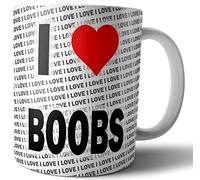 AK Giftshop I Love Boobs - Tea - Coffee - Mug - Cup - Birthday - Christmas - Gift