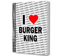 AK Giftshop I Love Burger King A5 Notebook Writing Drawing Pad - Gift - Birthday - Christmas - Anniversary - Secret Santa - Coworker
