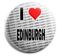 AK Giftshop I Love Edinburgh Large Pin Badge - 3" (75mm) - Gift - Birthday - Christmas - Stocking Filler
