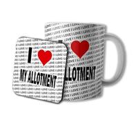 AK Giftshop I Love My Allotment Ceramic Mug and Coaster Set, 10oz, Gift