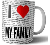 AK Giftshop I Love My Family Mug, 10oz Ceramic Tea Coffee Cup