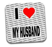 AK Giftshop I Love My Husband Drinks Coaster - Gift - Birthday - Christmas - Stocking Filler