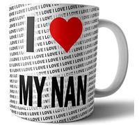 AK Giftshop I Love My Nan - Tea - Coffee - Mug - Cup - Birthday - Christmas - Gift