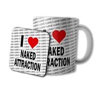 AK Giftshop I Love Naked Attraction Mug and Coaster Set, 10oz, Gift