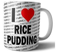 AK Giftshop I Love Rice Pudding - Tea - Coffee - Mug - Cup - Birthday - Christmas - Gift