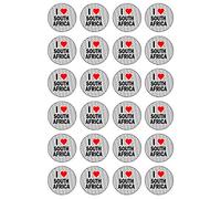 AK Giftshop I Love South Africa - 24 Edible Cupcake Toppers Cake Decorations - Easy Precut Circles
