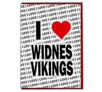 AK Giftshop I Love Widnes Vikings Greeting Card - Birthday Card - Ladies - Mens - Daughter - Son - Friend - Husband - Wife - Brother - Sister