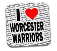 AK Giftshop I Love Worcester Warriors Drinks Coaster - Gift - Birthday - Christmas - Stocking Filler