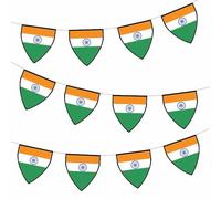 AK Giftshop India Pennant Flag Bunting Birthday Wedding Events Decorations - 12pcs / 2.5m Ribbon