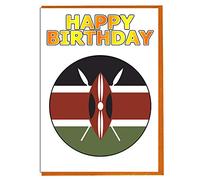 AK Giftshop Kenya Flag - Birthday Card - Friend - Family - Colleague - Mate - Boss - Loved One