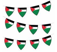 AK Giftshop Palestine Pennant Flag Bunting Birthday Wedding Events Decorations - 12pcs / 2.5m Ribbon