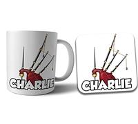 AK Giftshop Personalised Bagpipes Mug and Coaster Gift Set