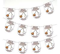 AK Giftshop Personalised Banjo Birthday Bunting Party Decorations Flags - 12pcs / 2.5m Ribbon