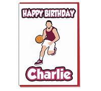 AK Giftshop Personalised Basketball Player Birthday Card - Any Name Age Relative