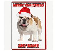 AK Giftshop Personalised Bulldog Christmas Card