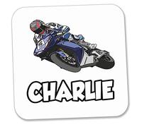 AK Giftshop Personalised Coaster - Moto GP - Gift - Birthday - Christmas - Stocking Filler - Secret Santa