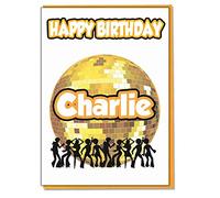 AK Giftshop Personalised Disco Ball Birthday Card - Any Name Age Relative