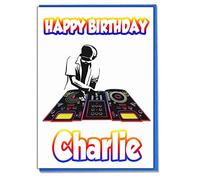 AK Giftshop Personalised DJ DnB Mixer Birthday Card - Any Name Age Relative