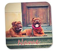 AK Giftshop Personalised Dogue De Bordeaux Drinks Wine Tea Coffee Coaster Table Mat - ANY NAME/TEXT