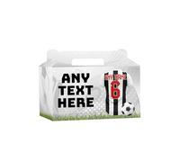 AK Giftshop Personalised Football Party Boxes Bags, Black/White Stipred Shirt Jersey, For Birthday, Sports Club - ANY TEXT (15)